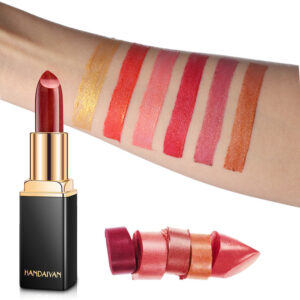 Lápiz labial metálico brillante Lápiz labial nacarado que cambia de color Lápiz labial dorado