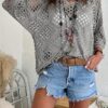 Long Sleeve Knitted Blouse Beach Pullover Tops
